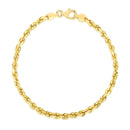 4.0mm 14k Yellow Gold Solid Diamond Cut Rope Bracelet-2