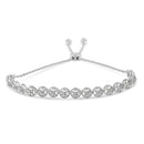 .925 Sterling Silver 1/4 cttw Round-cut Diamond Bolo Bracelet (I-J Color, I3 Clarity)-4