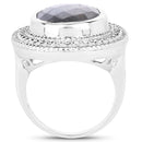 7.00 Carat Genuine Labradorite .925 Sterling Silver Ring-2