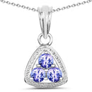 0.69 Carat Genuine Tanzanite .925 Sterling Silver Pendant-1
