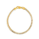 Round Pave Franco Chain Bracelet in 14k Yellow Gold  (4.00 mm)-2