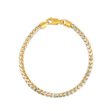 Round Pave Franco Chain Bracelet in 14k Yellow Gold  (4.00 mm) - 0