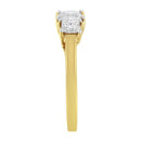 10K Yellow Gold Princess-Cut Diamond Three Stone Band Ring (1 Cttw, J-K Color, I1-I2 Clarity) - Size 6-5