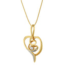 Espira 10K Yellow Gold .03 Cttw Diamond-Accented Round-Cut Diamond Swirl Open Heart 18" Pendant Necklace (I-J Color, I2-I3 Clarity)-3