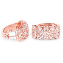 14K Rose Gold Plated 5.94 Carat Genuine Morganite and White Diamond .925 Sterling Silver Earrings-3