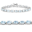 10.71 Carat Genuine Blue Topaz .925 Sterling Silver Bracelet-2