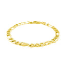 6.0mm 14k Yellow Gold Solid Figaro Bracelet-2