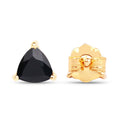 0.70 Carat Genuine Black Sapphire 14K Yellow Gold Earrings-3