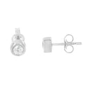 10K White Gold 0.30 Cttw Round Brilliant-Cut Near Colorless Diamond Bezel-Set Stud Earrings (H-I Color, I1-I2 Clarity)-2