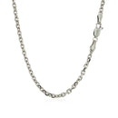 14k White Gold Diamond Cut Cable Link Chain (2.90 mm)-3