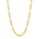 6.0mm 14K Yellow Gold Solid Pave Figaro Chain-1