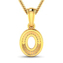 0.17 Carat Genuine White Diamond 14K Yellow Gold Semi Mount Pendant - holds 7x5mm Oval Gemstone-3