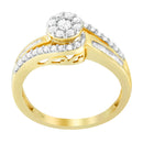 10K Yellow Gold Diamond Cluster Ring (1/2 Cttw, I-J Color, I2-I3 Clarity) - Size 6-2