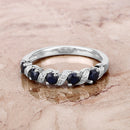 0.64 Carat Genuine Blue Sapphire and White Topaz .925 Sterling Silver Ring-3