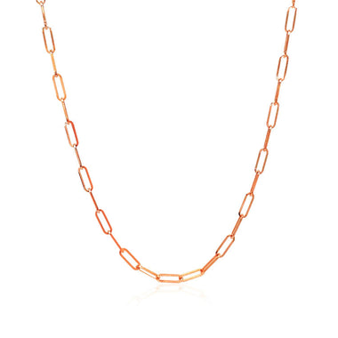 14K Rose Gold Delicate Paperclip Chain (2.1mm) - 0
