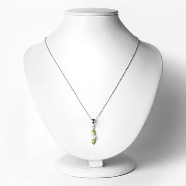 1.40 Carat Genuine Peridot and Pearl .925 Sterling Silver Pendant - 0