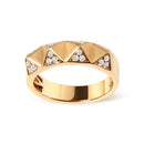 14K Yellow Gold 1/4 Cttw White Diamond Pyramid Band Ring (G-H Color, SI1-SI2 Clarity)- Size 7-1