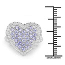 1.81 Carat Genuine Tanzanite and White Topaz .925 Sterling Silver Ring-3
