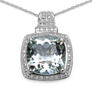 5.50 Carat Genuine Green Amethyst .925 Sterling Silver Pendant-1