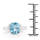 3.55 Carat Genuine London Blue Topaz & White Topaz .925 Sterling Silver Ring-3