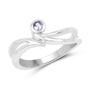 0.10 Carat Genuine Tanzanite .925 Sterling Silver Ring-1