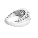 Men's .925 Sterling Silver 1/2 Cttw Diamond Channel Set 3-Stone Band Ring - Ring Size 10-2