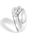 Men's .925 Sterling Silver 1/2 Cttw Diamond Channel Set 3-Stone Band Ring - Ring Size 10-4