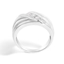 Men's .925 Sterling Silver 1/2 Cttw Diamond Channel Set 3-Stone Band Ring - Ring Size 10-5