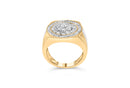 10K Yellow Gold 1 1/2 Cttw Diamond Cluster and Halo Signet Mens Ring (K-L Color, I1-I2 Clarity) - Size 10-4