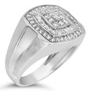 14K White Gold Men's 1 CTTW Diamond Band Ring-8