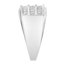 14K White Gold Men's Diamond Channel Set Band Ring (1 cttw, H-I Color, SI2-I1 Clarity)-8