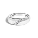 Men's .925 Sterling Silver 1/6 Cttw 3 Stone Diamond Band Ring (H-I Color, I1-I2 Clarity) - Ring Size 10-1