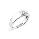 Men's .925 Sterling Silver 1/6 Cttw 3 Stone Diamond Band Ring (H-I Color, I1-I2 Clarity) - Ring Size 10-3