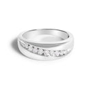 Men's.925 Sterling Silver 1/2 Cttw Diamond 9 Stone Band Ring - Size 10-1