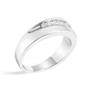 Men's.925 Sterling Silver 1/2 Cttw Diamond 9 Stone Band Ring - Size 10-3