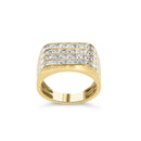 10K Yellow Gold 1.00 Cttw Diamond Multi Row Mens Ring Band-1