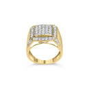 Men's 10K Yellow Gold 2 1/8 Cttw Diamond  Composite Cluster Cocktail Ring Band-4