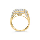 Men's 10K Yellow Gold 2 1/8 Cttw Diamond  Composite Cluster Cocktail Ring Band-2