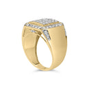 Men's 10K Yellow Gold 2 1/8 Cttw Diamond  Composite Cluster Cocktail Ring Band-3