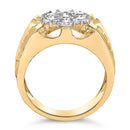 Men's 14K Yellow Gold Plated .925 Sterling Silver 1/3 Cttw Miracle-Set Floral Diamond Cluster Ring (I-J Color, I1-I2 Clarity) - Size 10-10