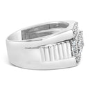 Men's .925 Sterling Silver 1.00 Cttw Diamond Multi Row Band Ring -Size 10-2