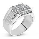 Men's .925 Sterling Silver 1.00 Cttw Diamond Multi Row Band Ring -Size 10-3