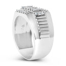 Men's .925 Sterling Silver 1.00 Cttw Diamond Multi Row Band Ring -Size 10-4