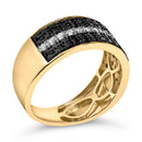 Men's 10K Yellow Gold 1.00 Cttw White and Black Diamond Cluster Ring-3