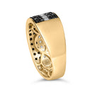 Men's 10K Yellow Gold 1.00 Cttw White and Black Diamond Cluster Ring-4