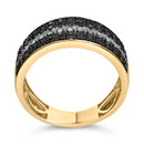 Men's 14K Yellow Gold Plated .925 Sterling Silver 1.00 Cttw White and Black Diamond Cluster Ring-5