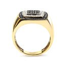 Men's 10K Yellow Gold 3/4 Cttw White and Black Treated Diamond Ring Band (Black / I-J Color, I2-I3 Clarity) - Size 10-7