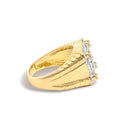 Men's 14K Yellow Gold Plated Sterling Silver 1.0 Cttw Diamond Square Motif Band Ring-2