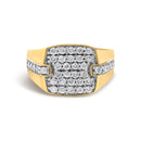 Men's 14K Yellow Gold Plated Sterling Silver 1.0 Cttw Diamond Geometric Band Ring-1