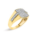 Men's 14K Yellow Gold Plated Sterling Silver 1.0 Cttw Diamond Geometric Band Ring-3